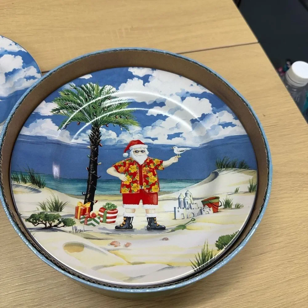 Sunny Holiday by Noble Excellence Set of 4 Stoneware salad/dessert plates EUC